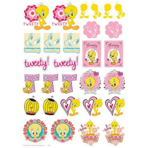 Tweety Bird Edible Icing Character Icon Sheet - Click Image to Close